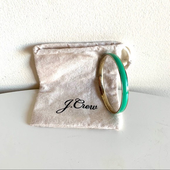J CREW Mint green golden enameled classic bangle bracelet with dust bag Sherbet - Picture 1 of 8